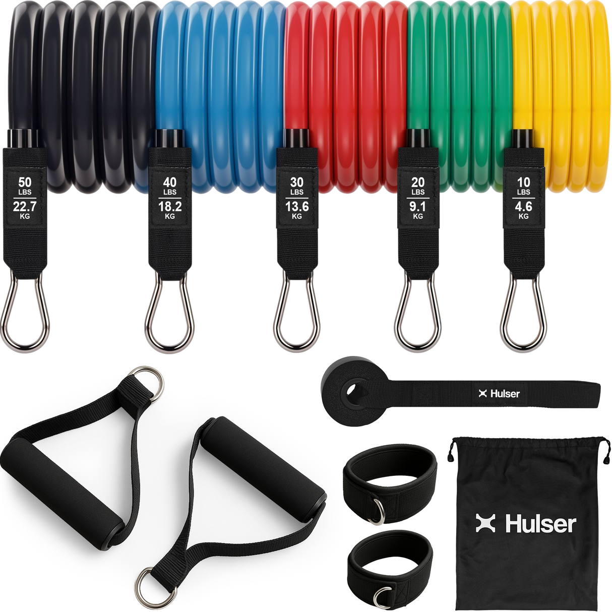 TPE Tubes Weerstandsbanden set 120 cm - 12-delig - 4 tot 23 kg