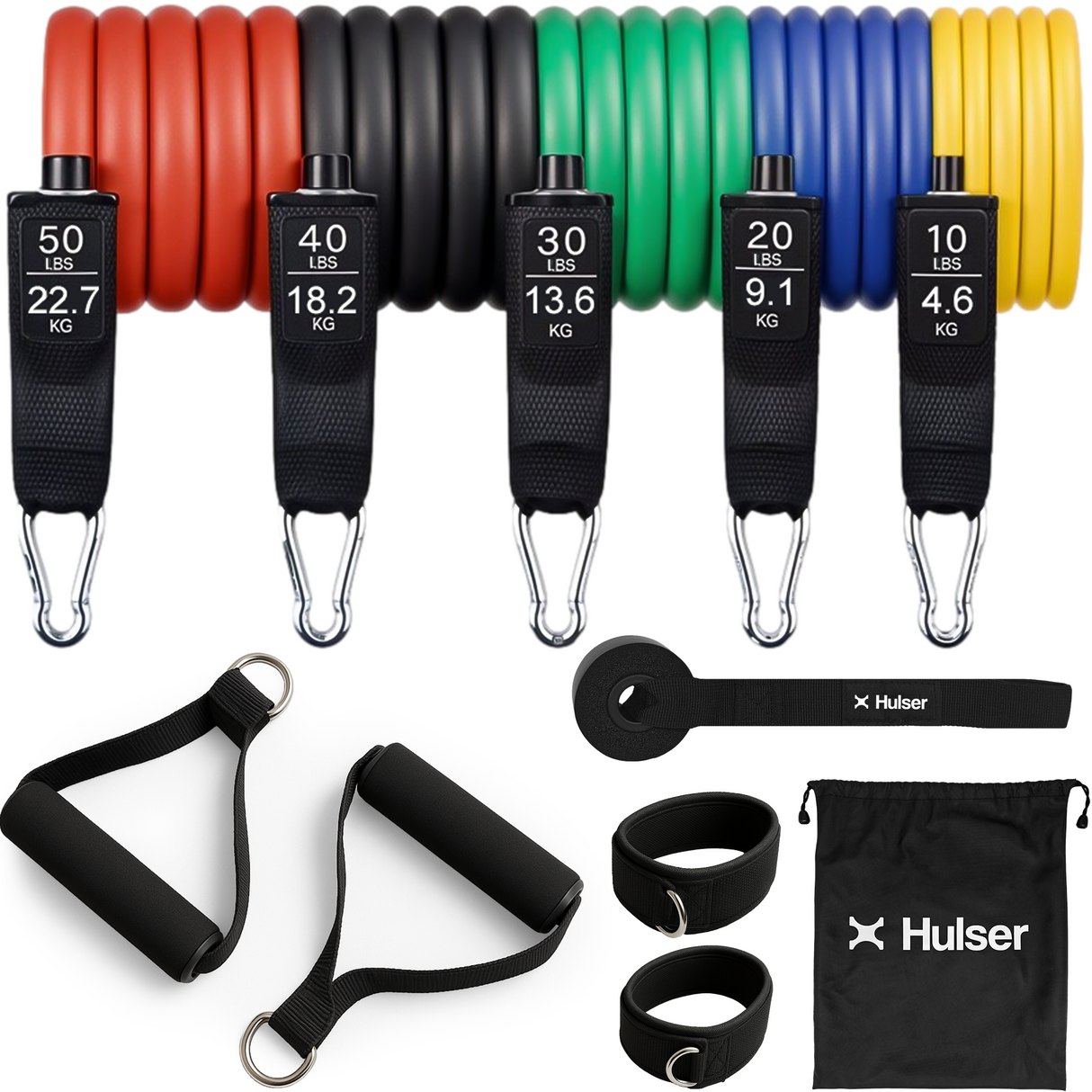 Latex Tubes Weerstandsbanden set 120 cm - 12-delig - 4 tot 23 kg