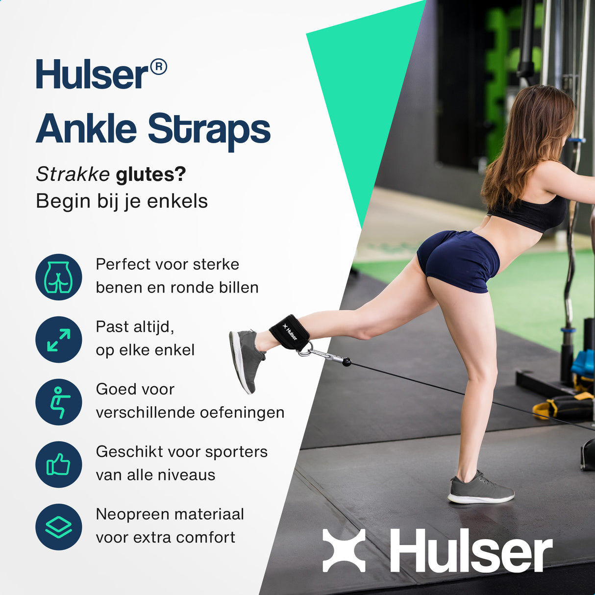 Fitness enkelbanden met lifting straps bundel