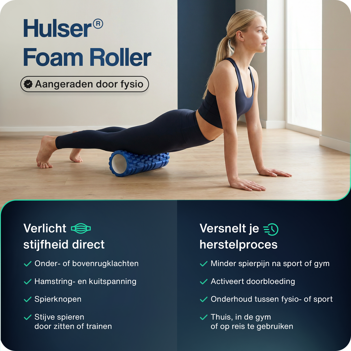 Foam roller - 33 cm - Blauw