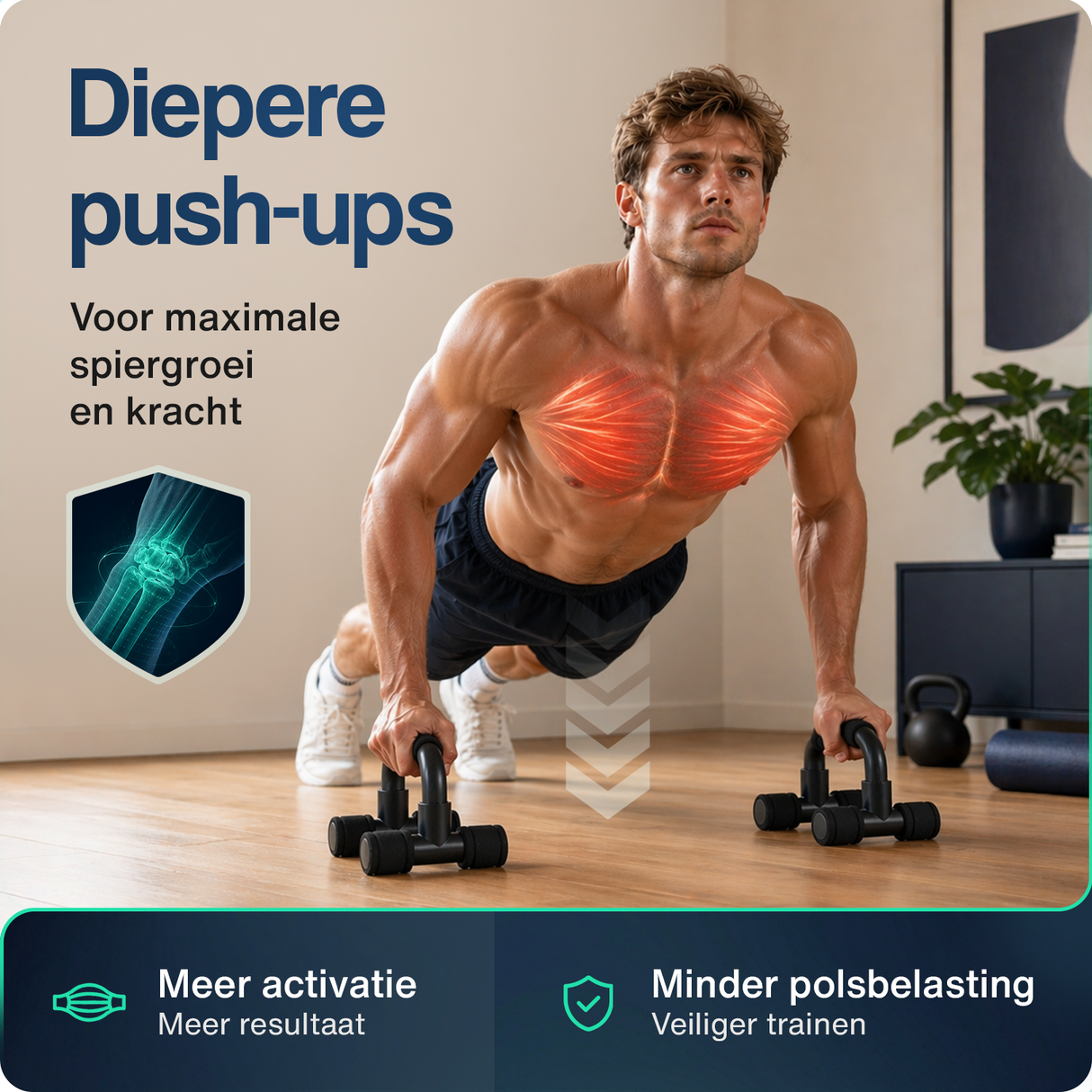 Opdruksteunen - Push-up bars - Zwart