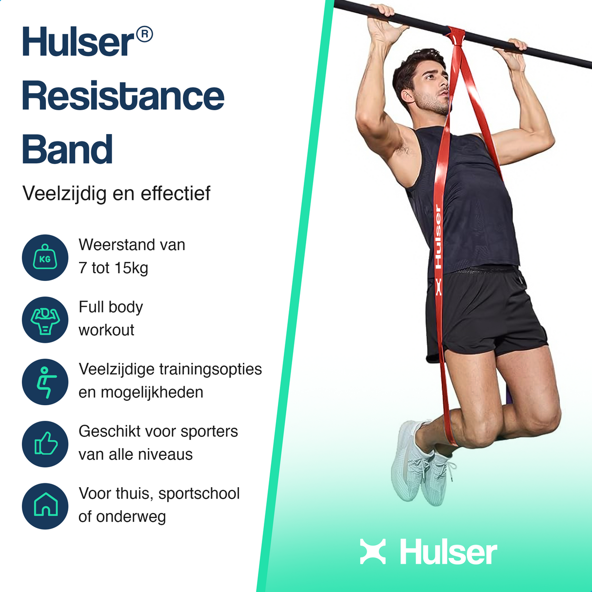 Weerstandsband 104 cm - 7 tot 15 kg - Rood