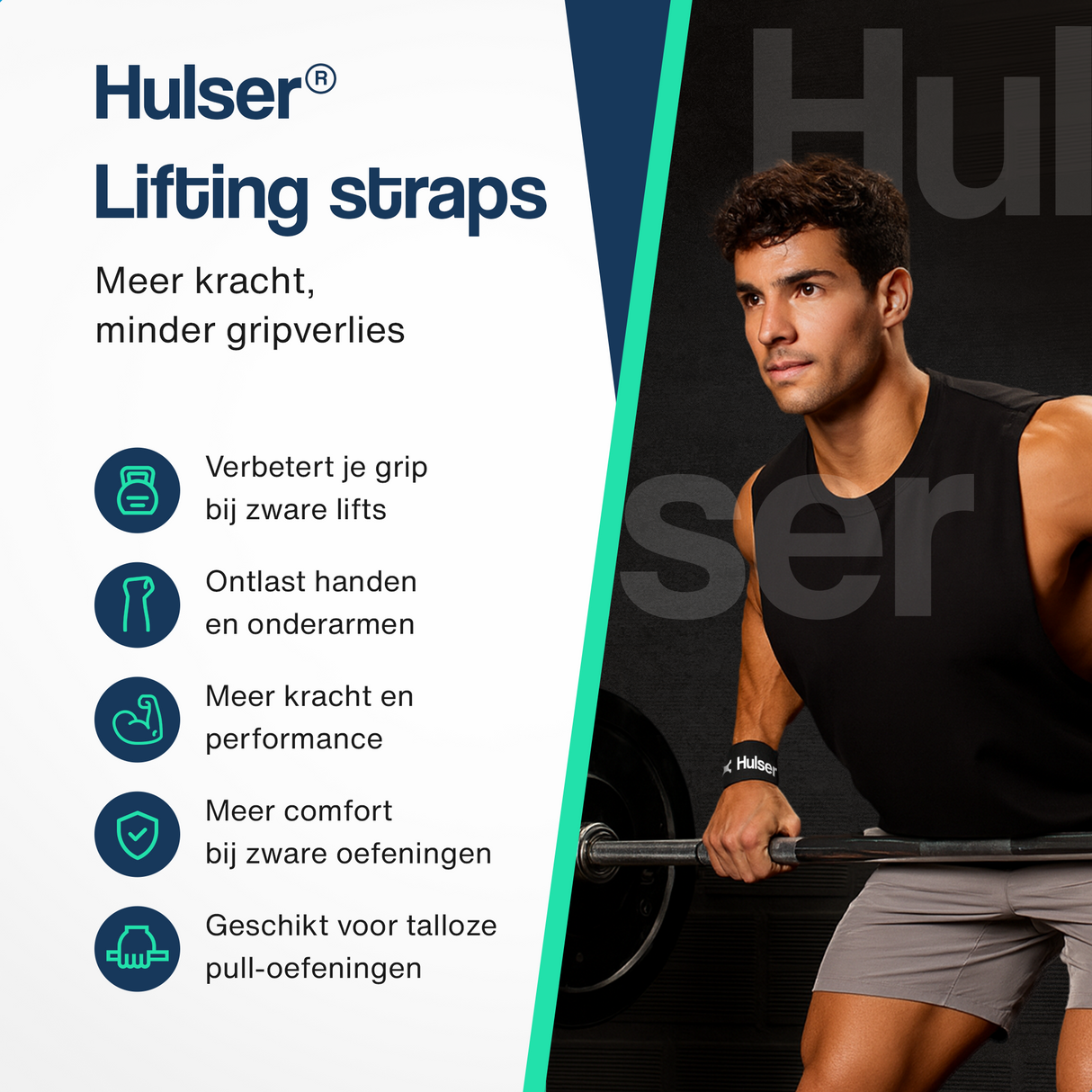 Lifting straps 60 cm - Zwart