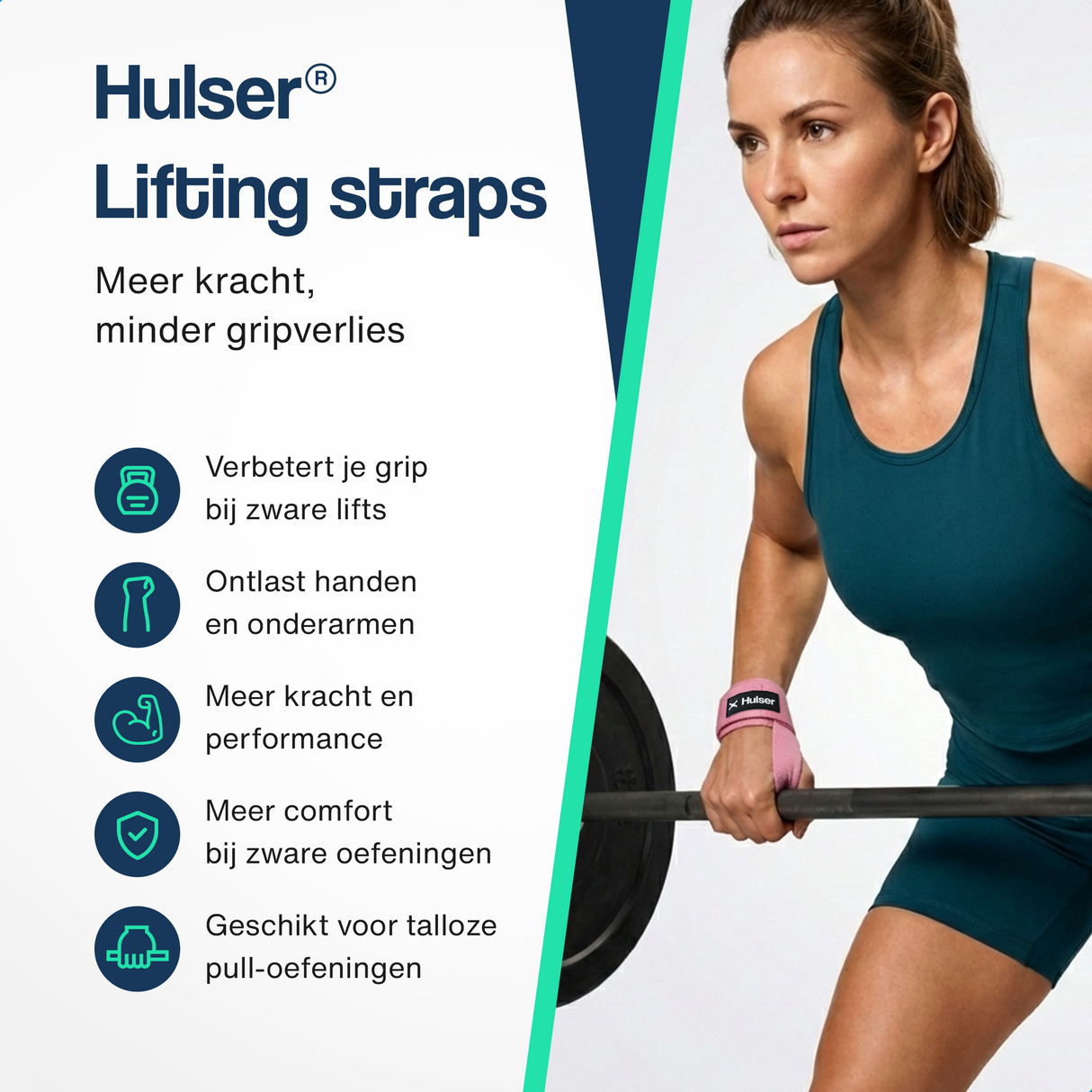 Fitness enkelbanden met lifting straps bundel - Roze