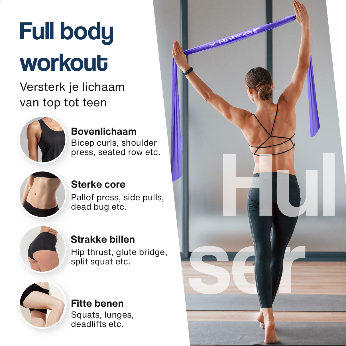 Weerstandsbanden set 200 cm - Lang - 5-delig - 4,5 tot 27 kg