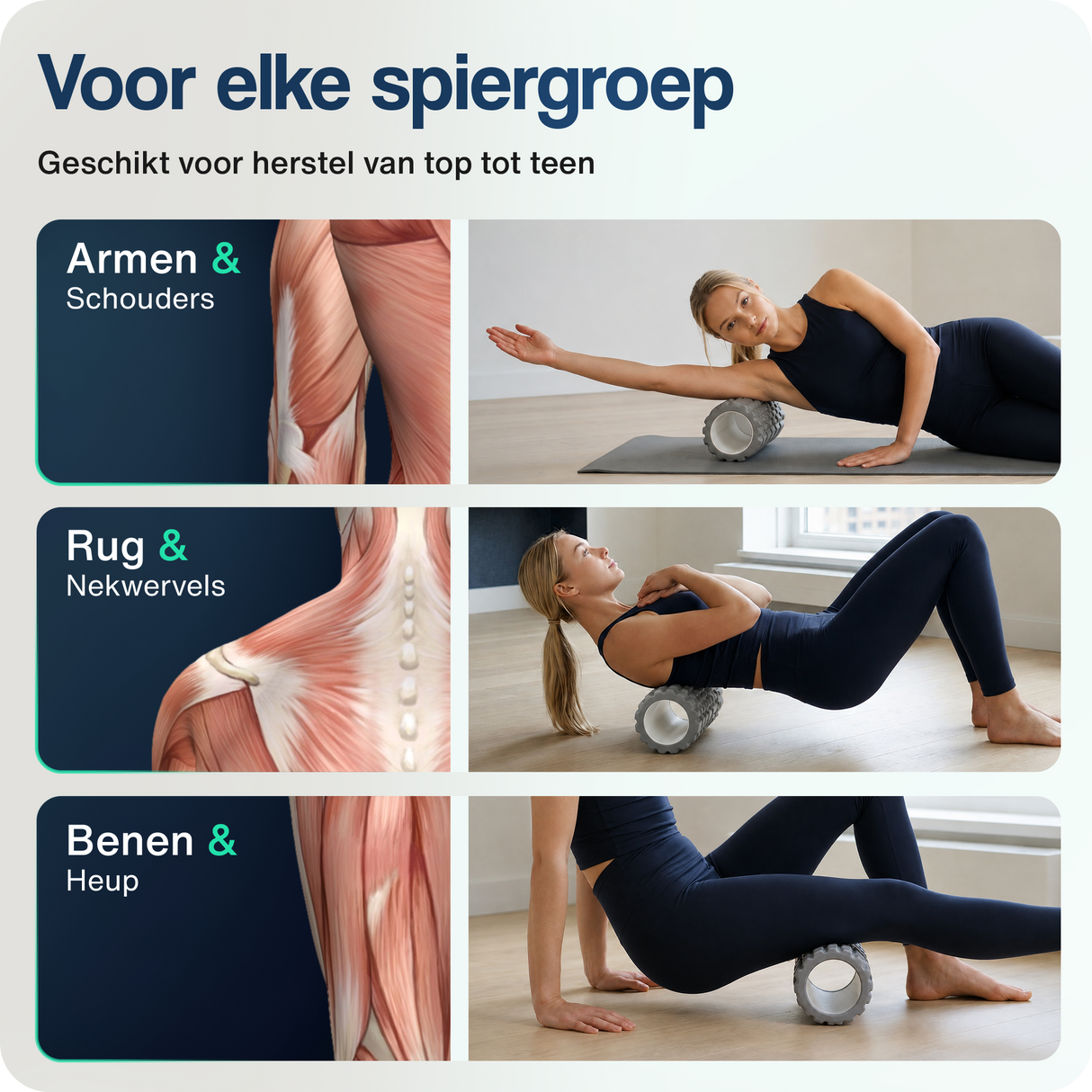 Foam roller - 33 cm - Grijs