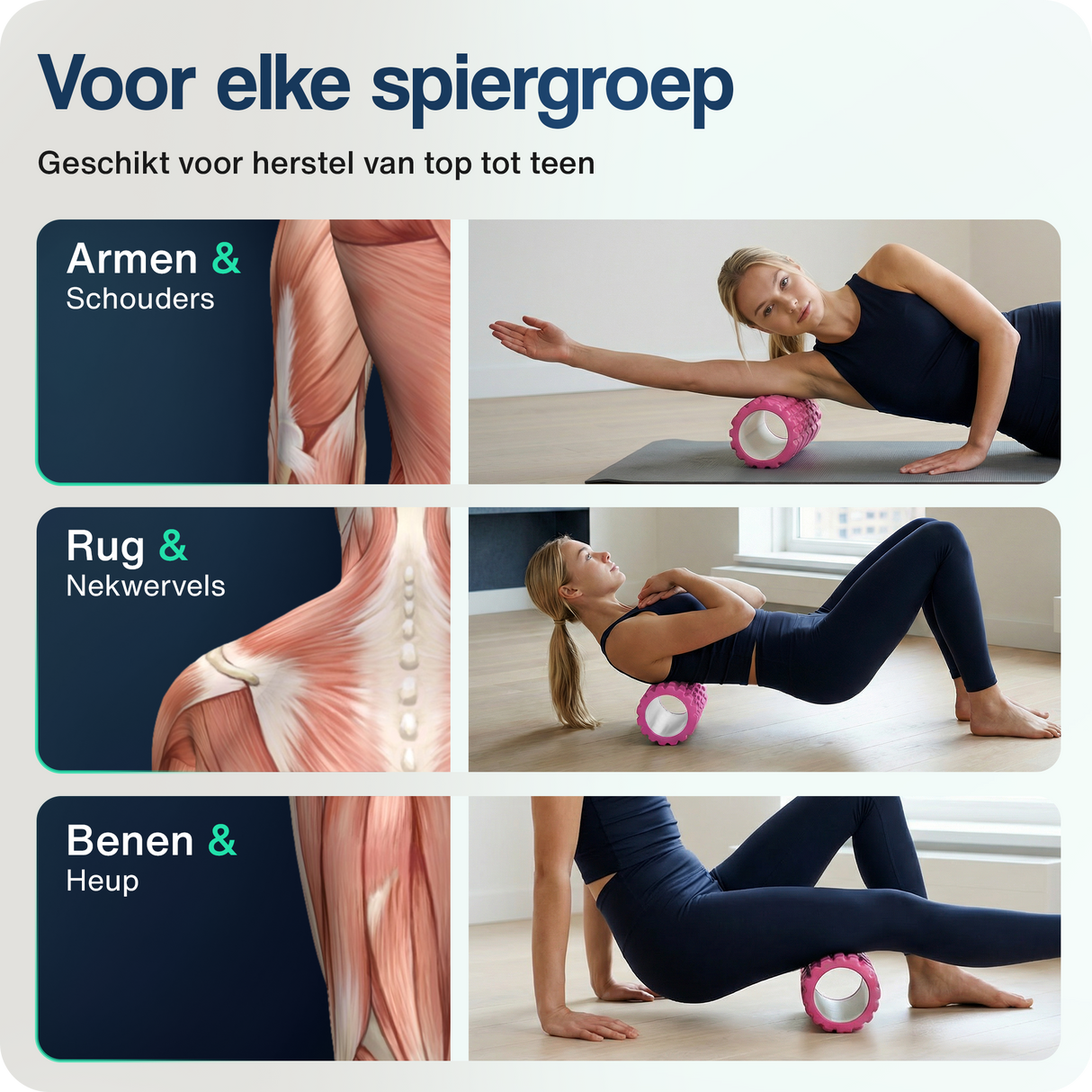Foam roller - 33 cm - Roze