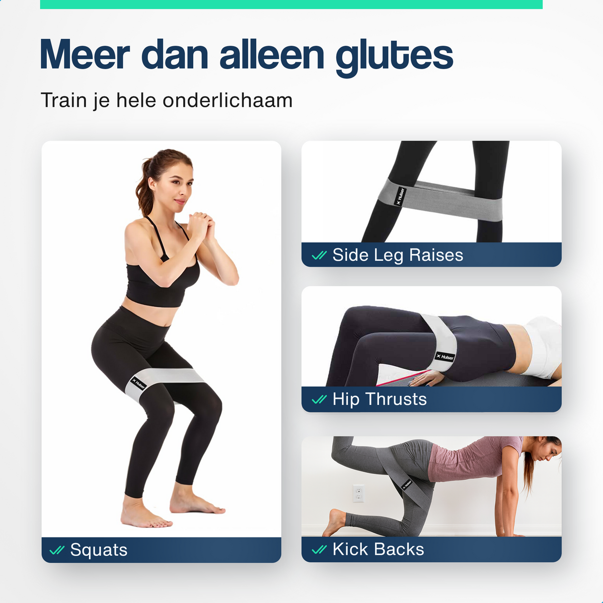 Weerstandsbanden set - 3-delig - 8 tot 32 kg - Grijs