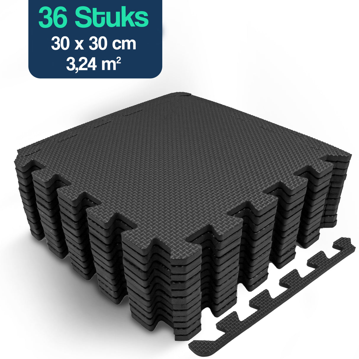 Puzzelmat - 30 x 30 x 1 cm - 36 stuks - 3,24 m2
