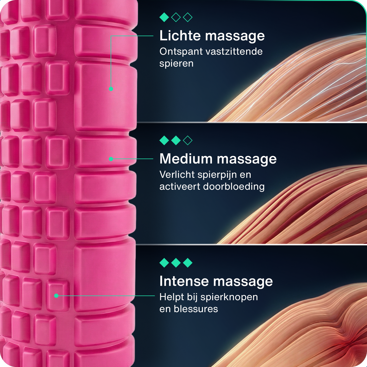 Foam roller - 33 cm - Roze