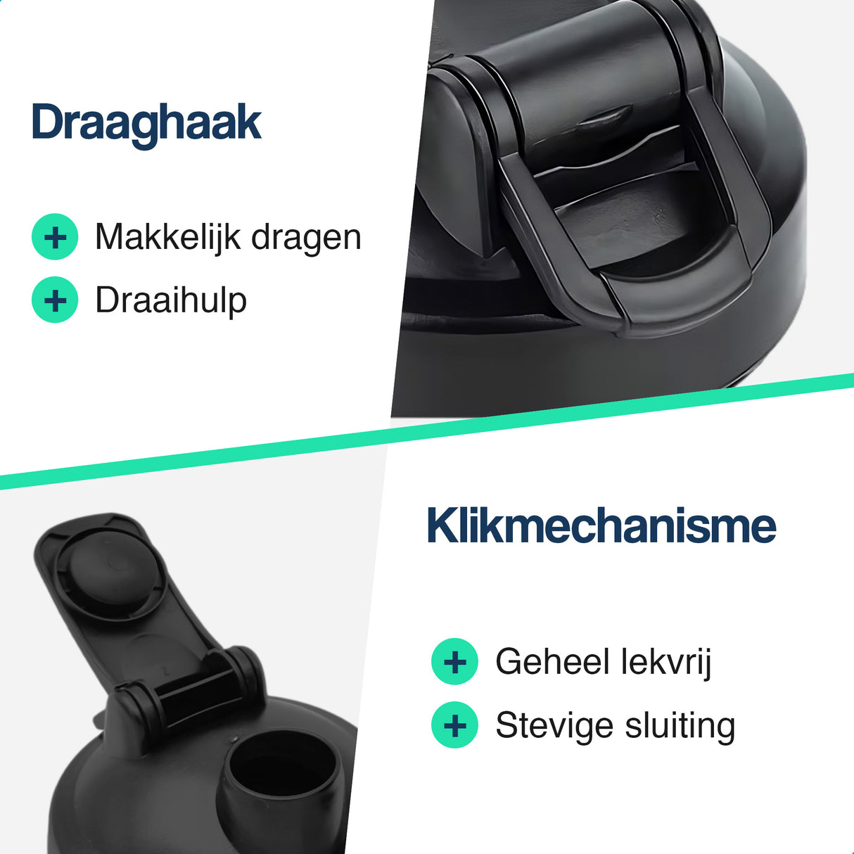 Shakebeker - 600ml - Zwart - 3 stuks