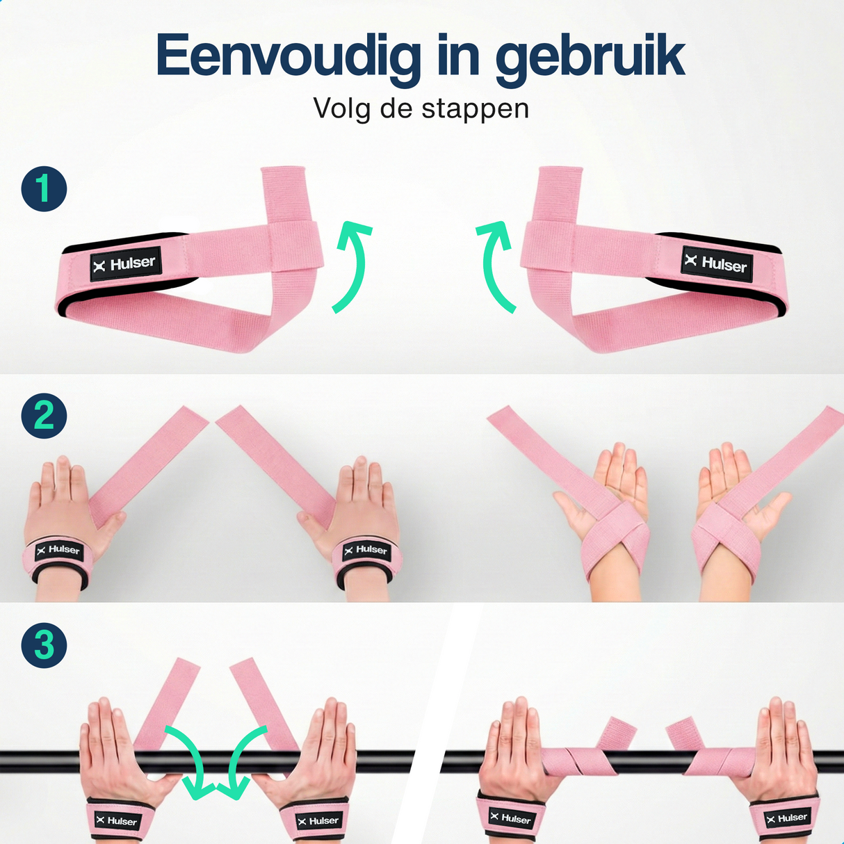 Lifting straps 60 cm - Roze