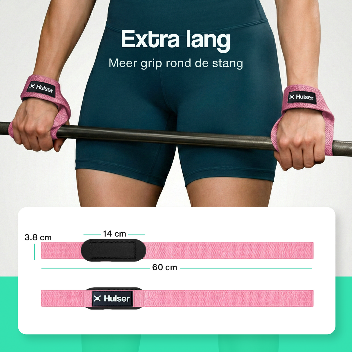 Lifting straps 60 cm - Roze