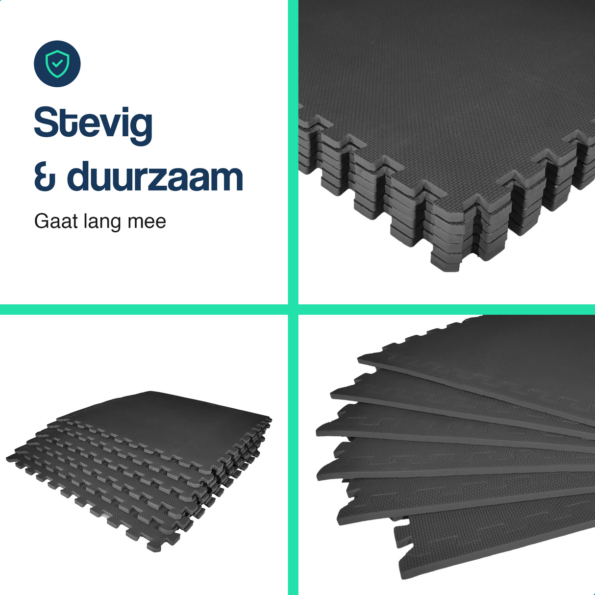 Puzzelmat - 60 x 60 x 1,2 cm - 12 stuks - 4,32 m2