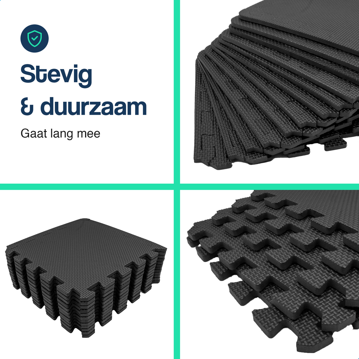 Puzzelmat - 30 x 30 x 1 cm - 48 stuks - 4,32 m2