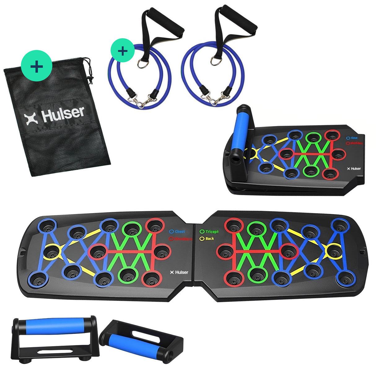 Push up bord - 14 in 1 - Met 2 weerstandsbanden