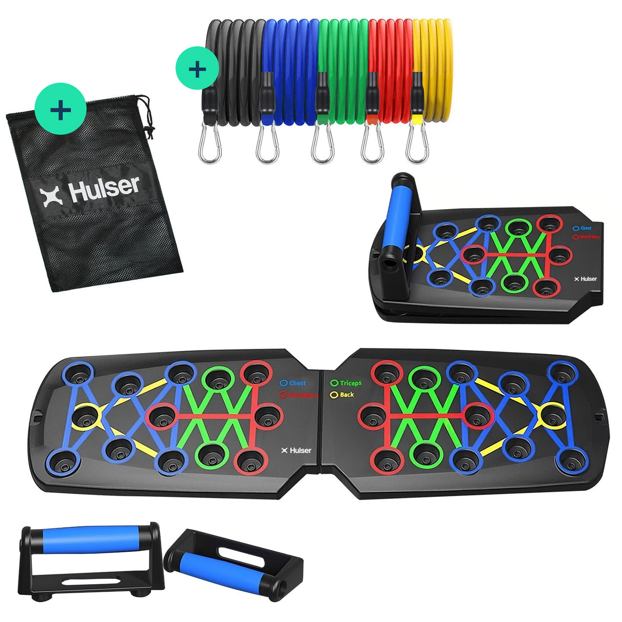 Push up bord - 14 in 1 - Met 10 weerstandsbanden