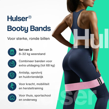 Fitness enkelbanden met weerstandsbanden bundel - Roze