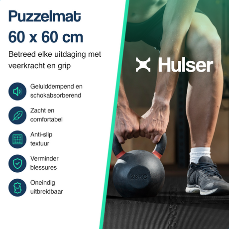 Puzzelmat - 60 x 60 x 1,2 cm - 12 stuks - 4,32 m2