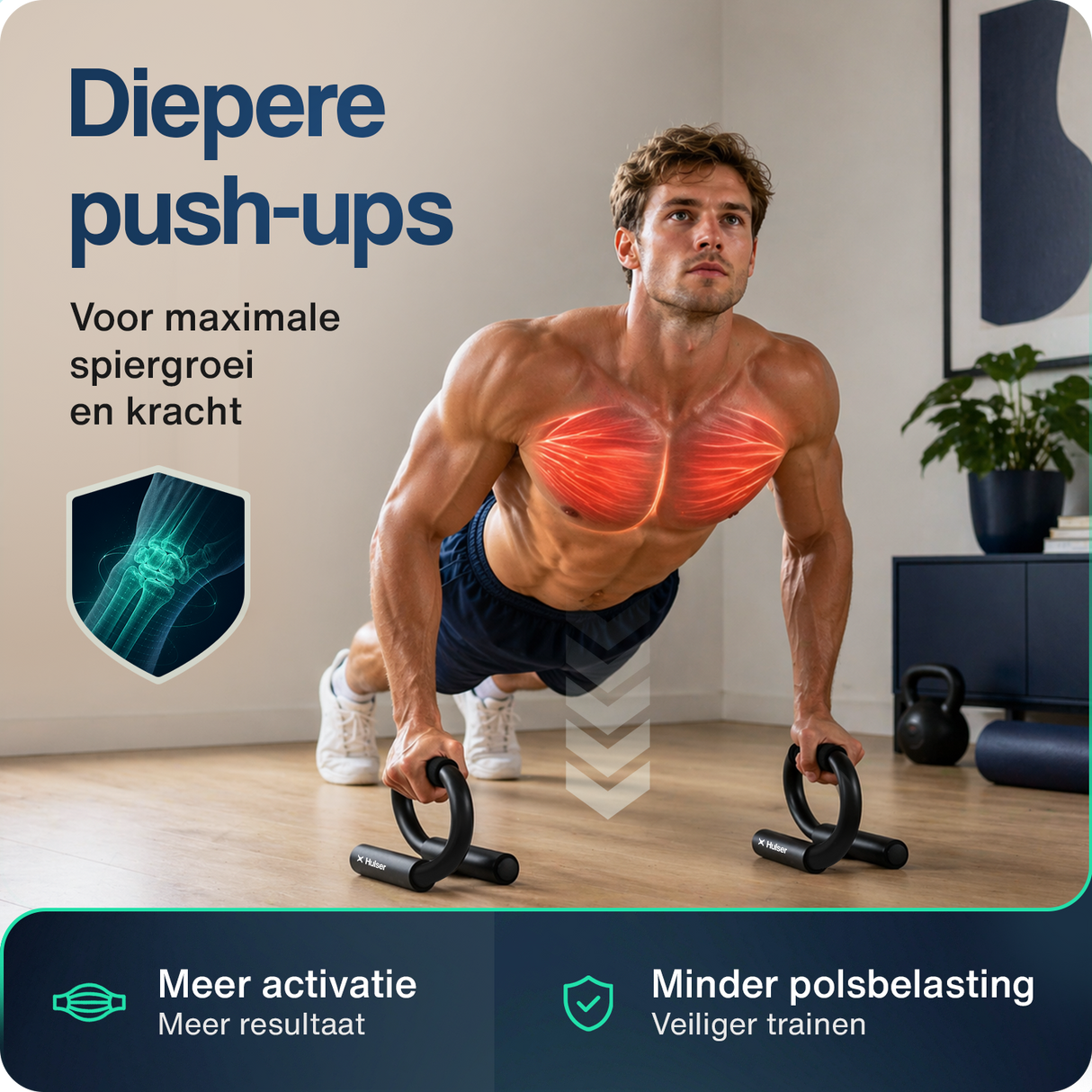 Opdruksteunen - Push-up bars - Metaal - Zwart