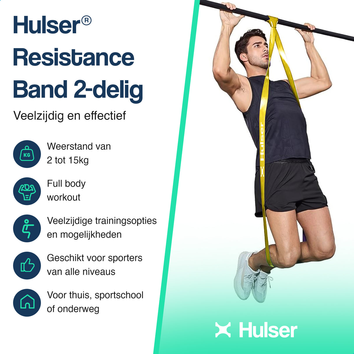 Weerstandsbanden set 104 cm - 2-delig - 2 tot 15 kg
