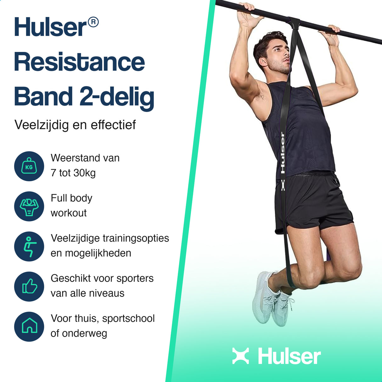 Weerstandsbanden set 104 cm - 2-delig - 7 tot 30 kg