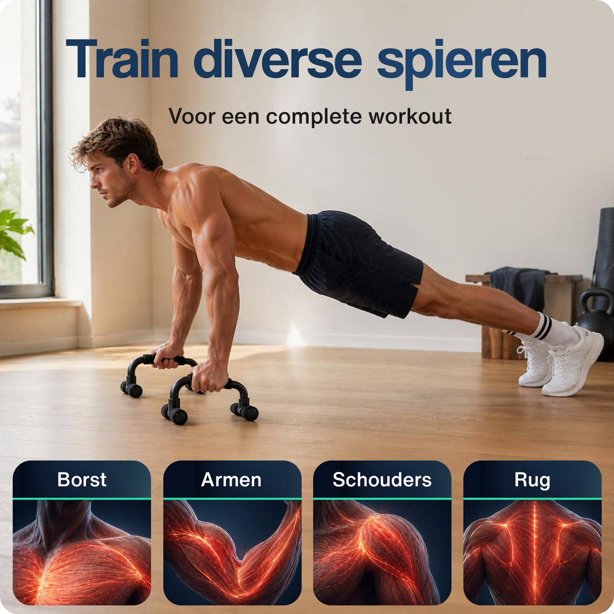 Opdruksteunen - Push-up bars - Zwart