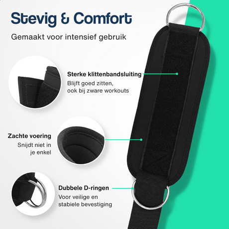 Fitness enkelbanden met lifting straps en weerstandsbanden set