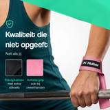 Fitness enkelbanden met lifting straps bundel - Roze