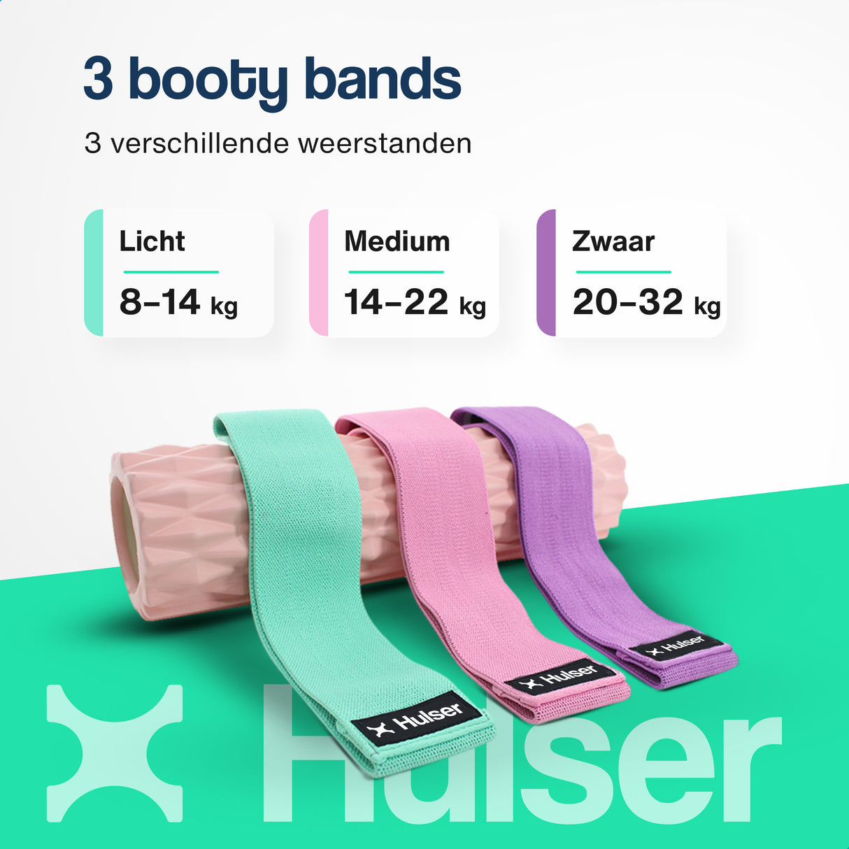 Fitness enkelbanden met weerstandsbanden bundel - Roze