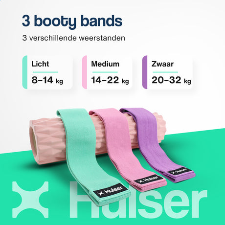Fitness enkelbanden met weerstandsbanden bundel - Roze