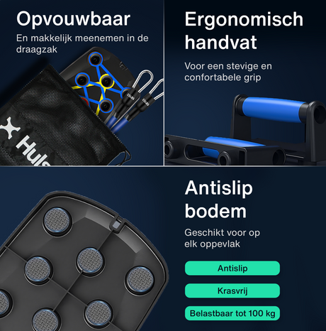Push-up board met antislip bodem en ergonomische handvatten