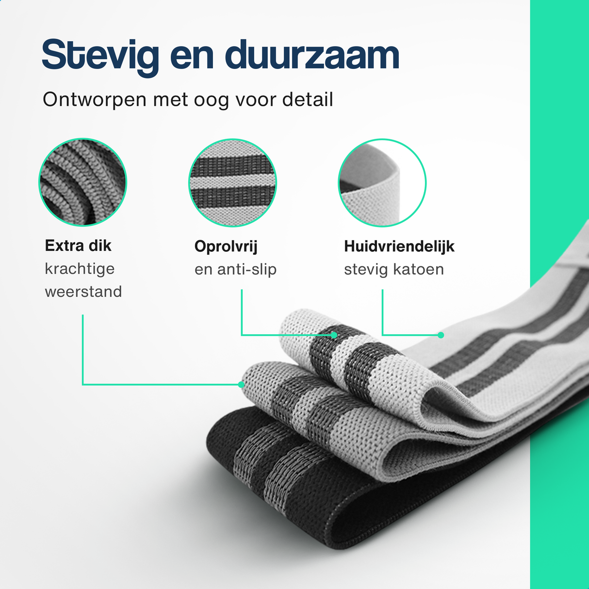 Weerstandsbanden set - 3-delig - 8 tot 32 kg - Grijs