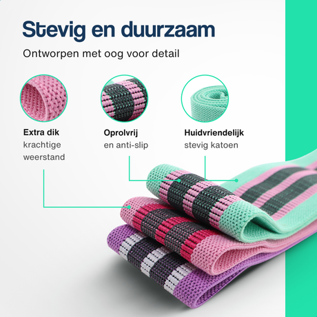 Fitness enkelbanden met weerstandsbanden bundel - Roze