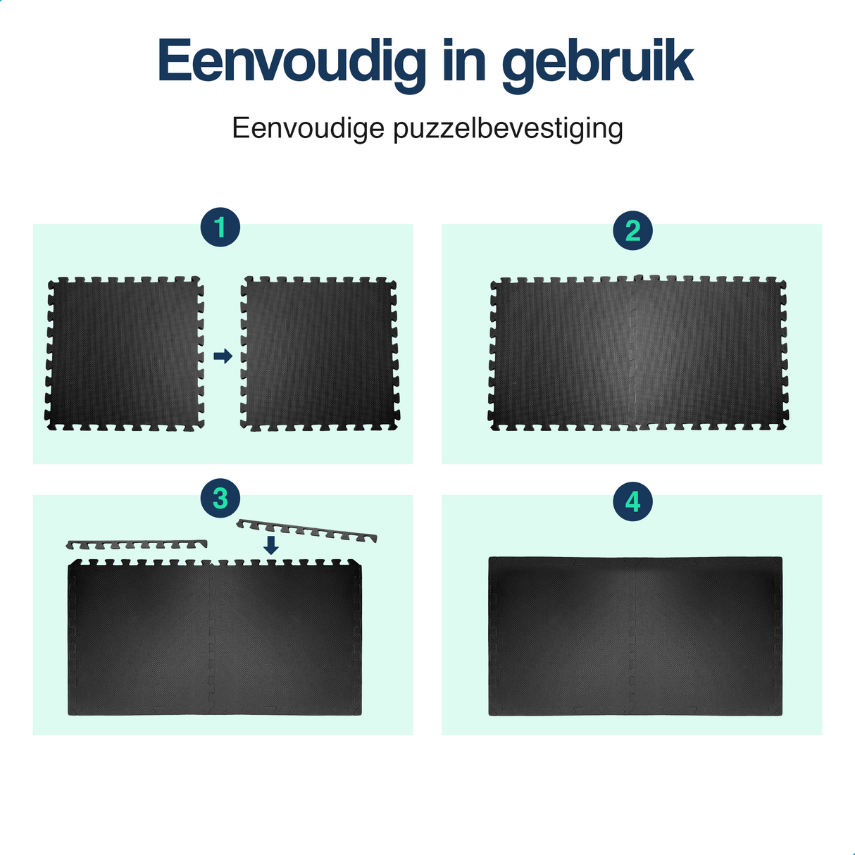 Puzzelmat - 60 x 60 x 1,2 cm - 6 stuks - 2,16 m2