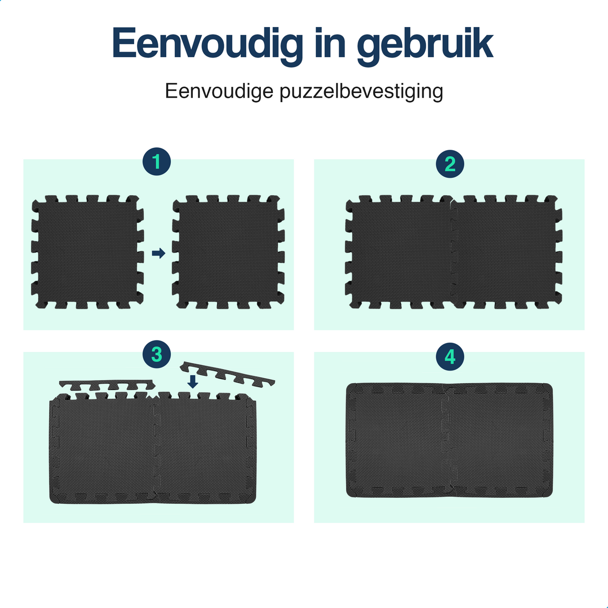 Puzzelmat - 30 x 30 x 1 cm - 48 stuks - 4,32 m2