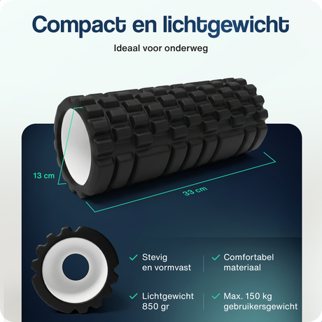 Foam roller - 33 cm - Zwart