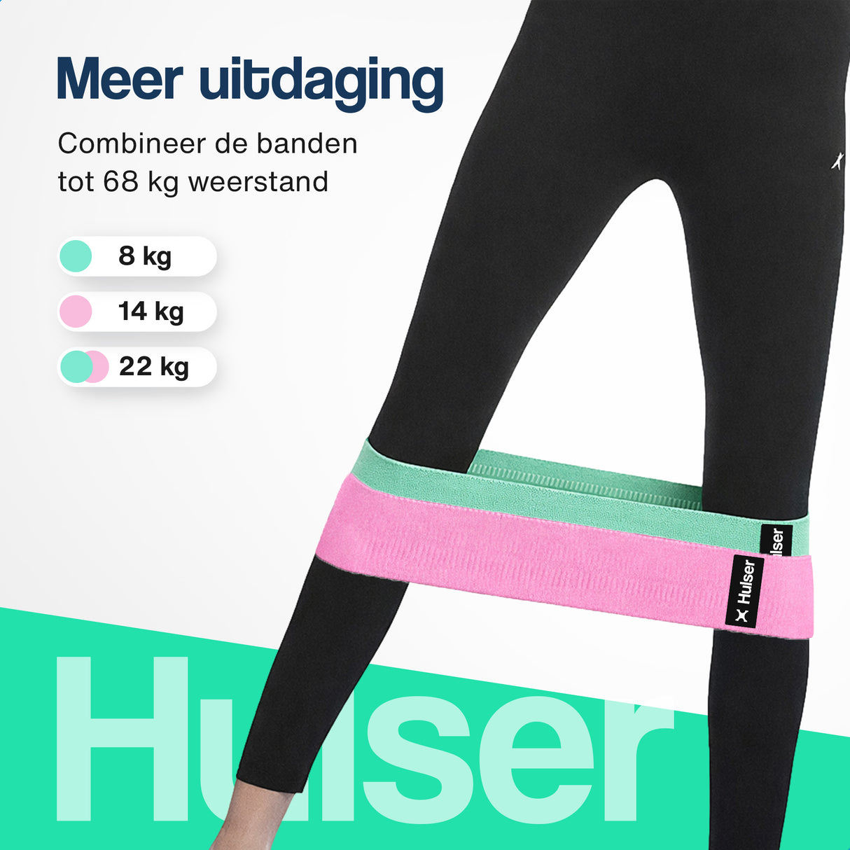 Weerstandsbanden set - 3-delig - 8 tot 32 kg - Roze