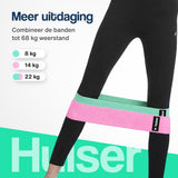Weerstandsbanden set - 3-delig - 8 tot 32 kg - Roze