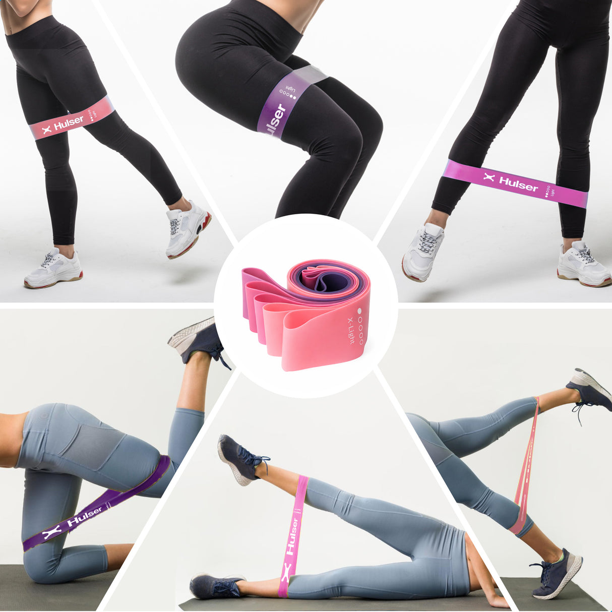 Mini weerstandsbanden set  - 5-delig - 2 tot 18 kg - Roze
