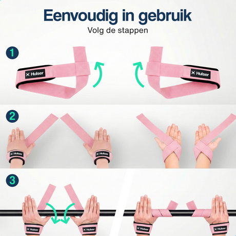 Lifting straps 60 cm - Roze