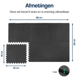 Puzzelmat - 60 x 60 x 1,2 cm - 6 stuks - 2,16 m2
