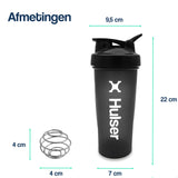 Shakebeker - 600ml - Zwart - 3 stuks