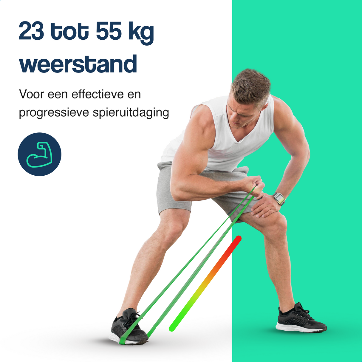Weerstandsband 104 cm - 23 tot 55 kg - Groen