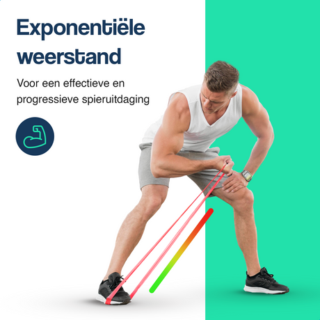 Weerstandsbanden set 104 cm met deuranker - 6-delig - 2 tot 55 kg