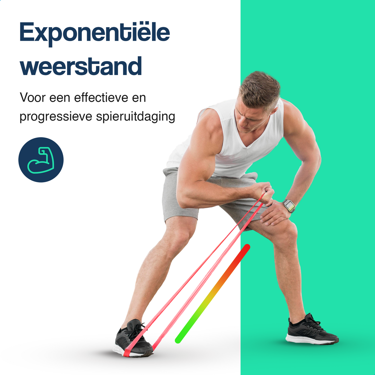 Weerstandsbanden set 104 cm - 2-delig - 2 tot 15 kg