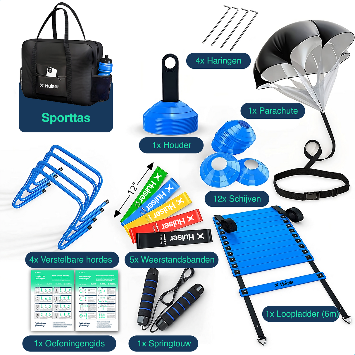 Agility Workout set 26-delig - Blauw