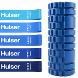 Foam roller met mini weerstandsbanden bundel - Blauw