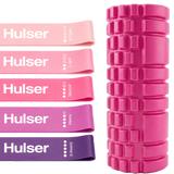 Foam roller met mini weerstandsbanden bundel - Roze
