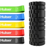 Foam roller met mini weerstandsbanden bundel - Zwart